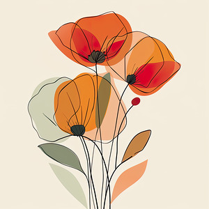 Delicate Essence Minimalist Line Art Flowers