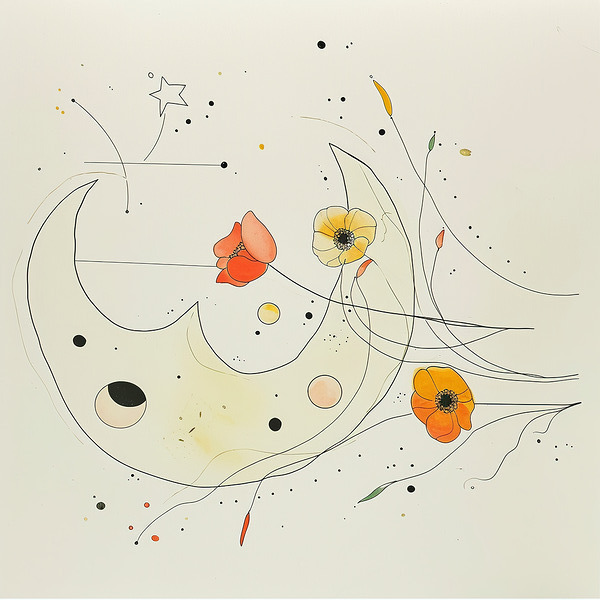 Muted Elegance Boho Lines Unveiled Print