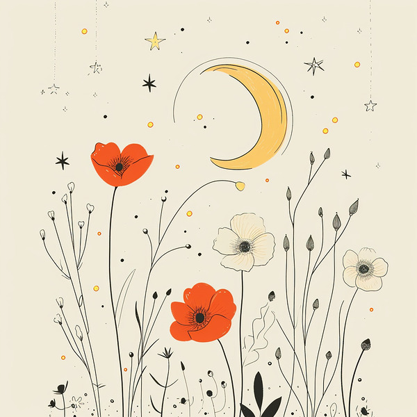 Naughty Lines in a Boho Wonderland Print