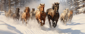 Running Horses Painting | Visual Sketches