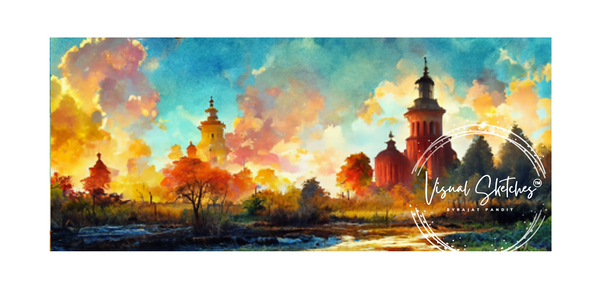 Ancient Temples Watercolor | Visual Sketches by Visualsketches