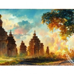Ancient Temples Watercolor | Visual Sketches
