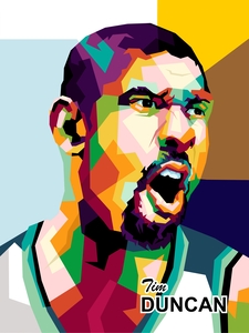 Best basketball players Tim Duncan in wpap style amazing
