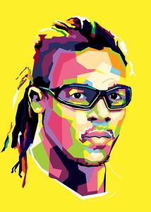 Edgar david legend football in wpap art