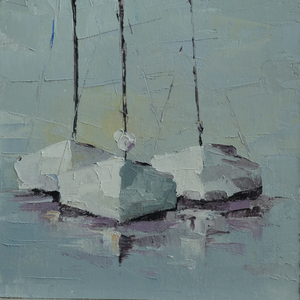 3 Small White Sailboats