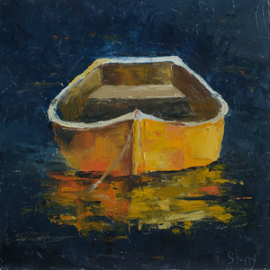 Yellow Rowboat at Anchor  2