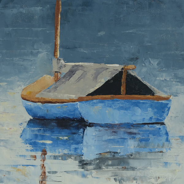 Blue Sailboat  Print