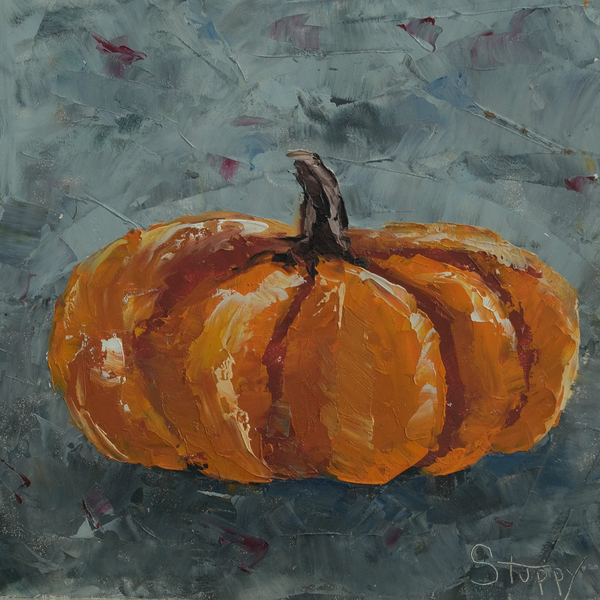Pumpkin on Gray  Print