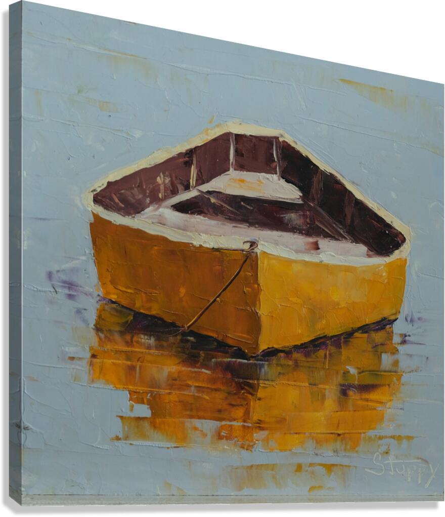 Yellow Rowboat at Anchor  Canvas Print