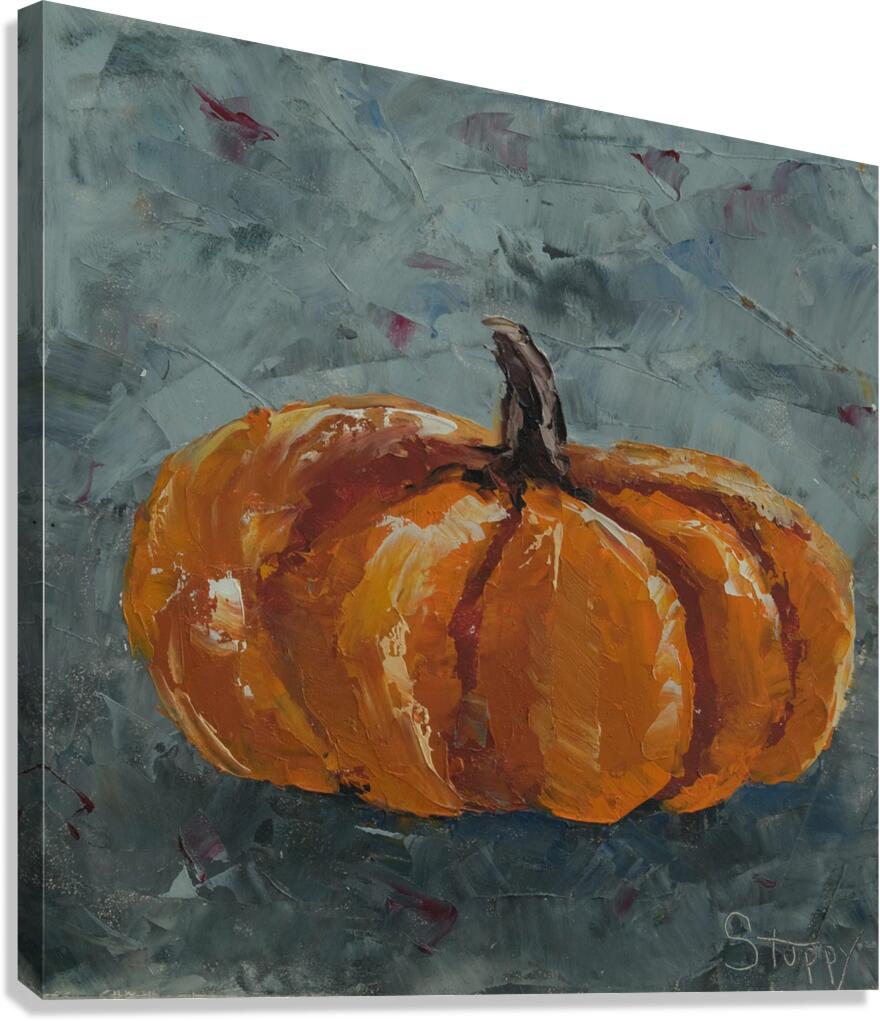 Pumpkin on Gray  Canvas Print