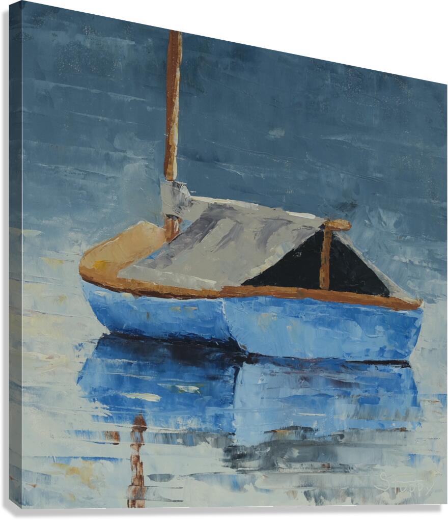 Blue Sailboat  Canvas Print