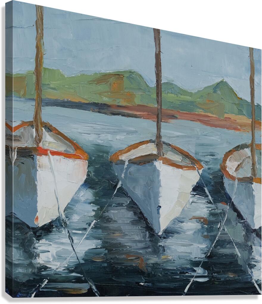 White Sailboats in Mallorca  Canvas Print
