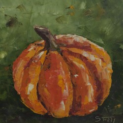 Small Pumpkin on Green