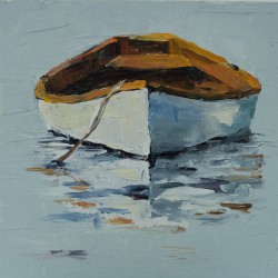 White Rowboat at anchor