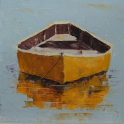 Yellow Rowboat at Anchor