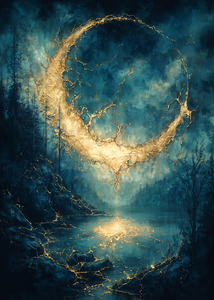 Kintsugi Moon – Golden Light over Silent Waters