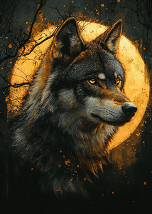 Mystic Wolf Under the Moon