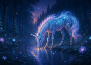 Starlit Unicorn by the Enchanted River