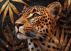 Golden Gaze Majestic Leopard Art