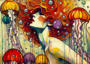 Abstract Mermaid - Ethereal Underwater Fantasy