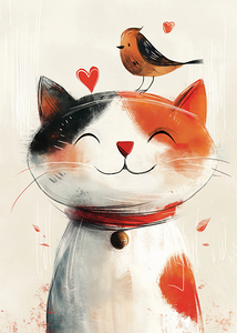 Cat and Bird - Sweet Friendship