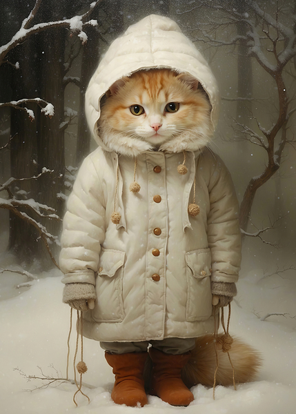 Ginger Kitten in Snow