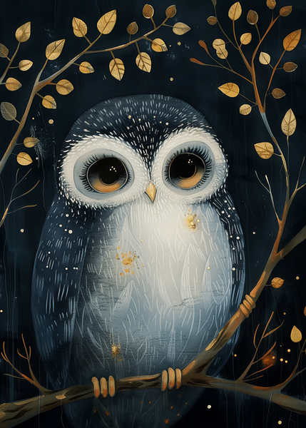 Whimsical Cute Owl Print