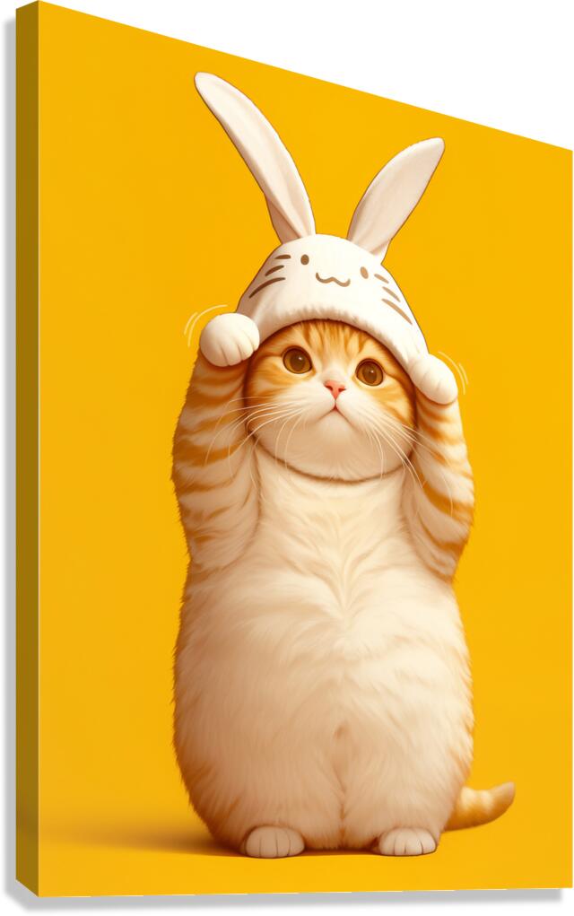 Tabbys Easter Ears: A Springtime Whimsy Canvas Print