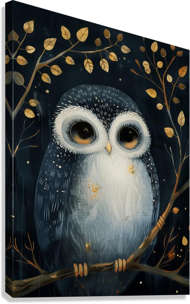 Whimsical Cute Owl Canvas Print