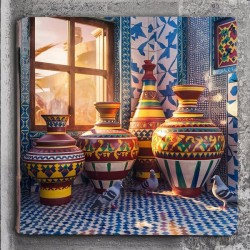 a captivating image of traditional moroccan potte