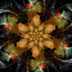 Entwined Corolla of a Fractal Flower 