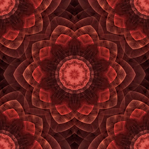 Wooden Floral Mandala Print