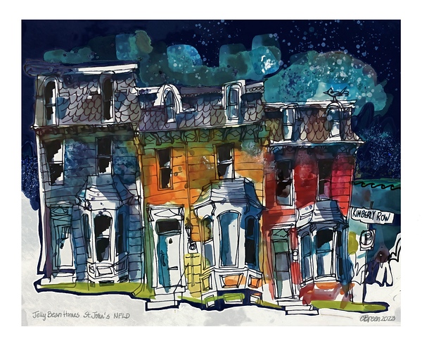 Newfoundland Jellybean Houses by Charlie Breen