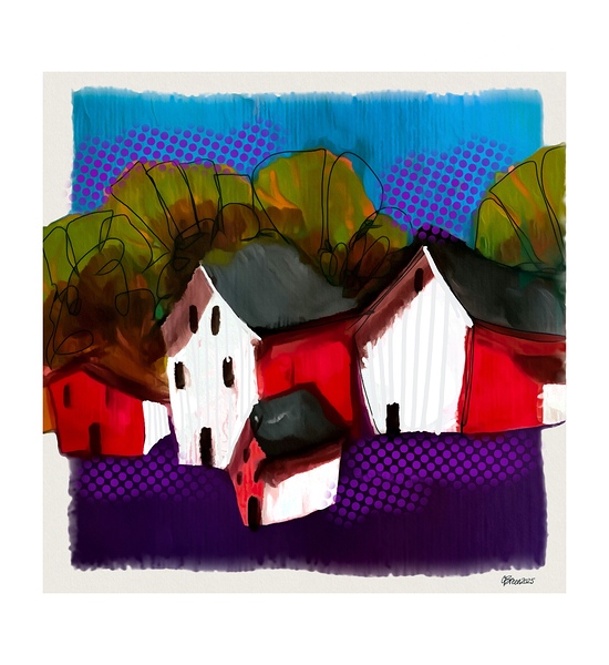 Barns in the Moonlight by Charlie Breen