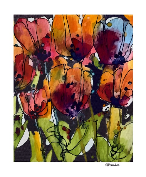 Tulips at Night by Charlie Breen
