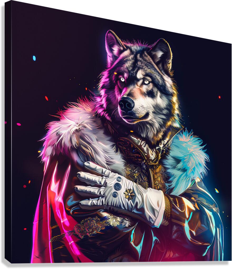 ROYAL NEON WOLF HD Canvas Print