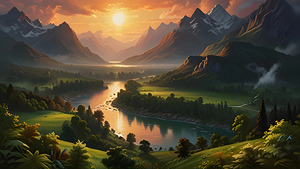 A breathtaking natural landscape paintinG