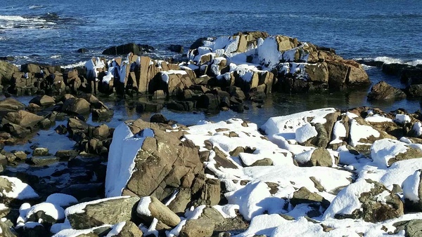 Snowy Rocks  by Jayne Kubicek