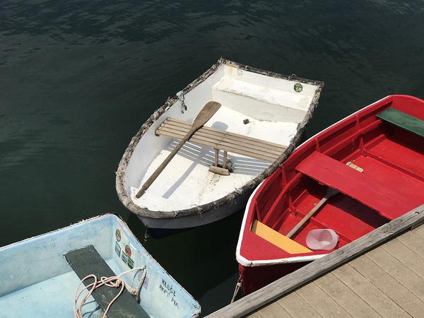 Red White & Blue Boats  by Jayne Kubicek