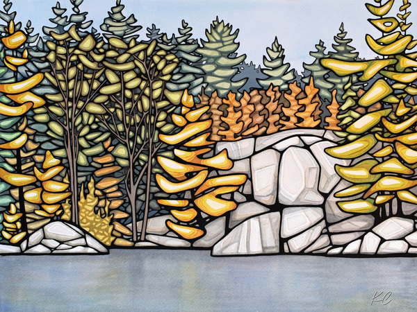 Rock Face Charleston Lake Print
