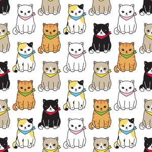 cat kitten seamless pattern