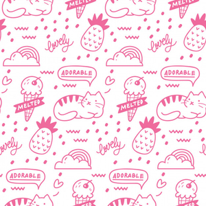 cute girly seamless pattern