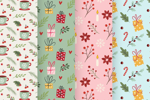 flat christmas pattern collection