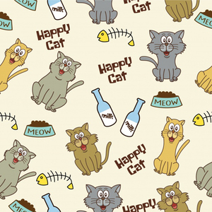 happy cats pattern background