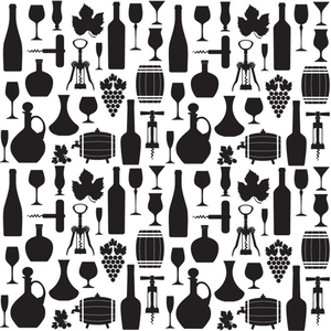 wine pattern black white