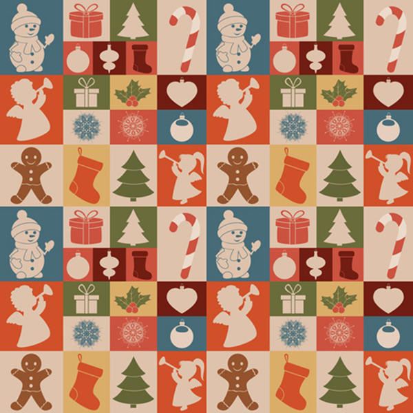 Cute christmas seamless pattern vector Print