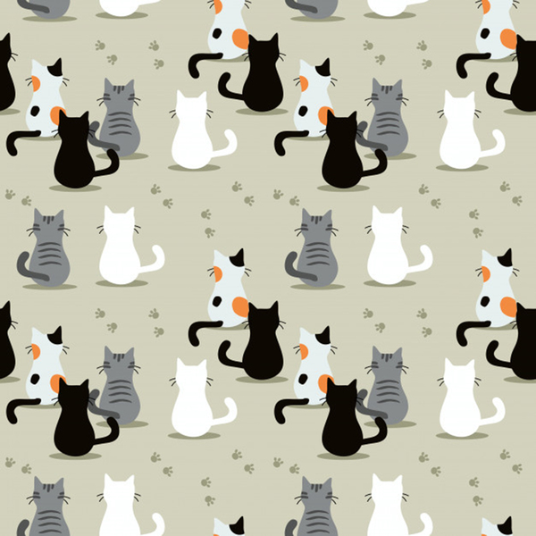 cute cat seamless pattern Print