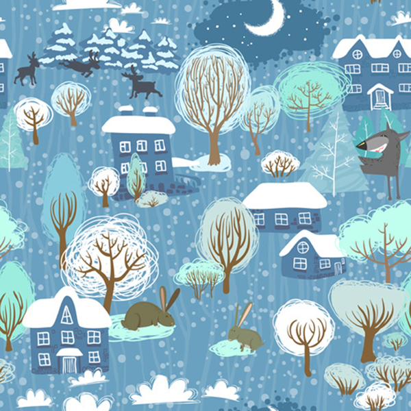 cute christmas seamless pattern vector Print