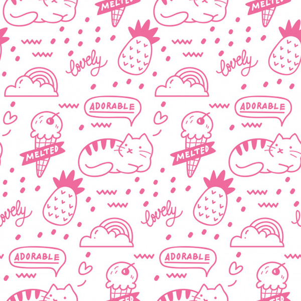 cute girly seamless pattern Print