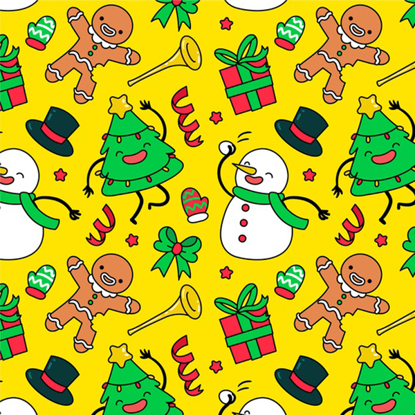 funny decoration christmas pattern Print